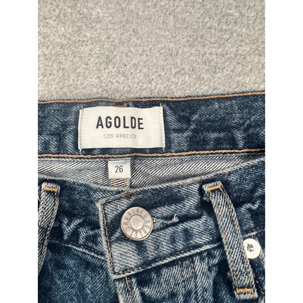 Agolde Women's Straight Leg Jeans in Medium Blue Wash - Picture 8 of 11